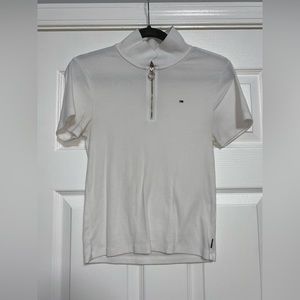 Tommy Hilfiger Denim Quarter Zip Short Sleeve Tee, Size M